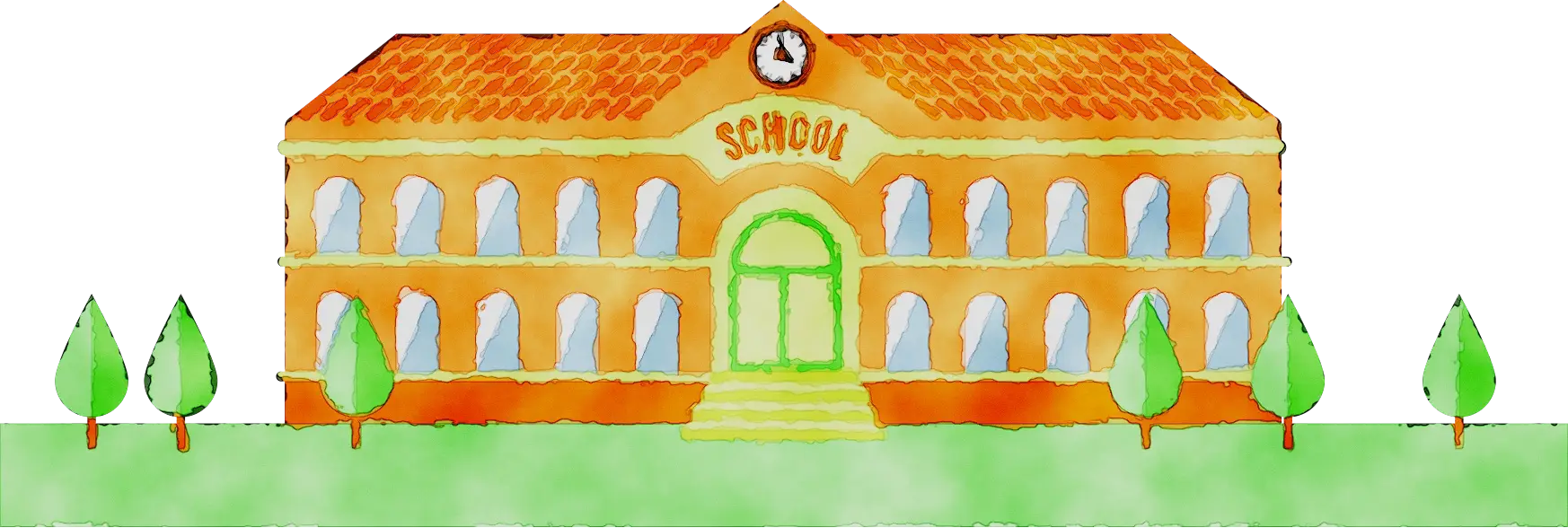Illustration of School Building