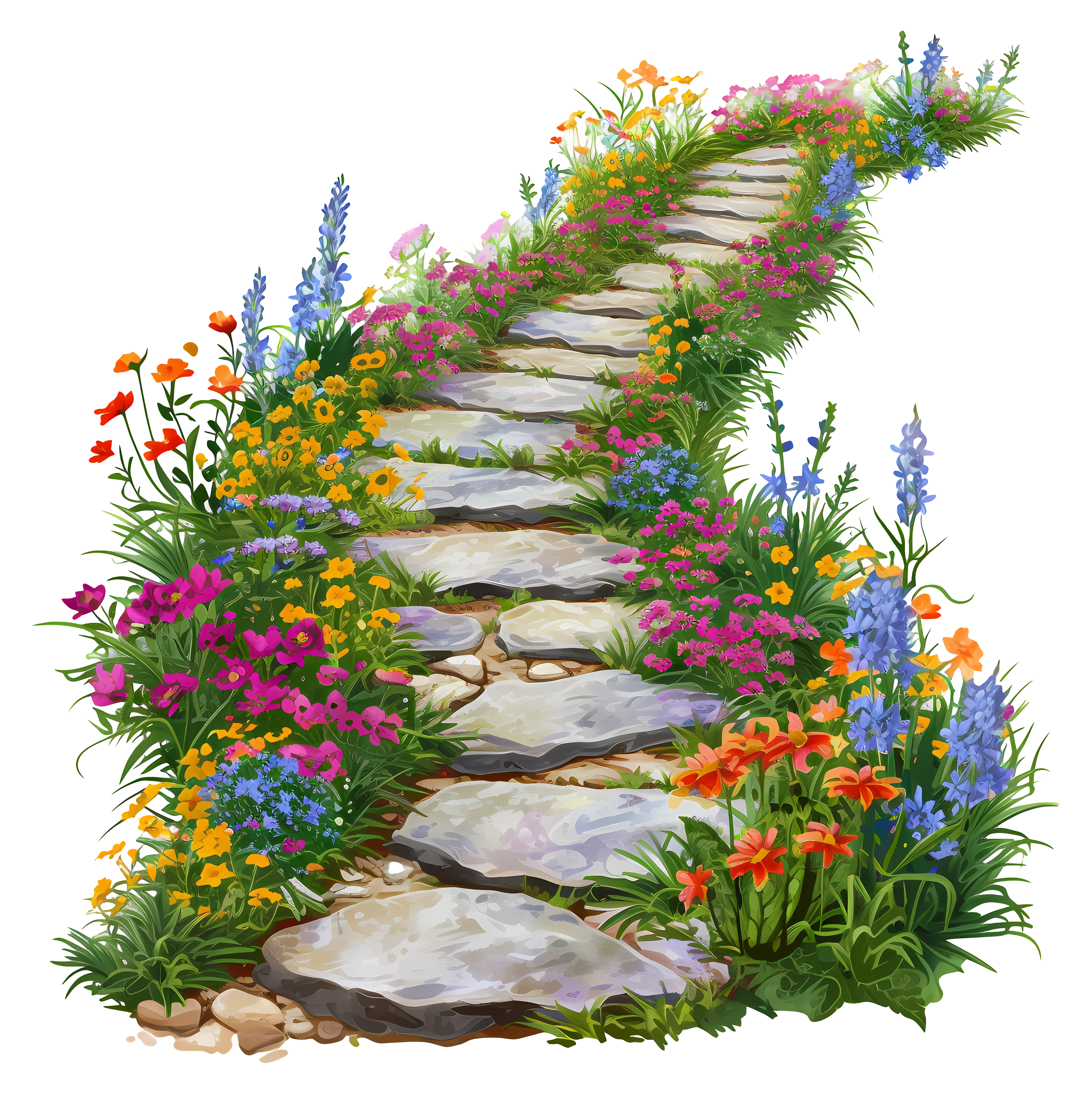 Beautiful Stone Path in Garden