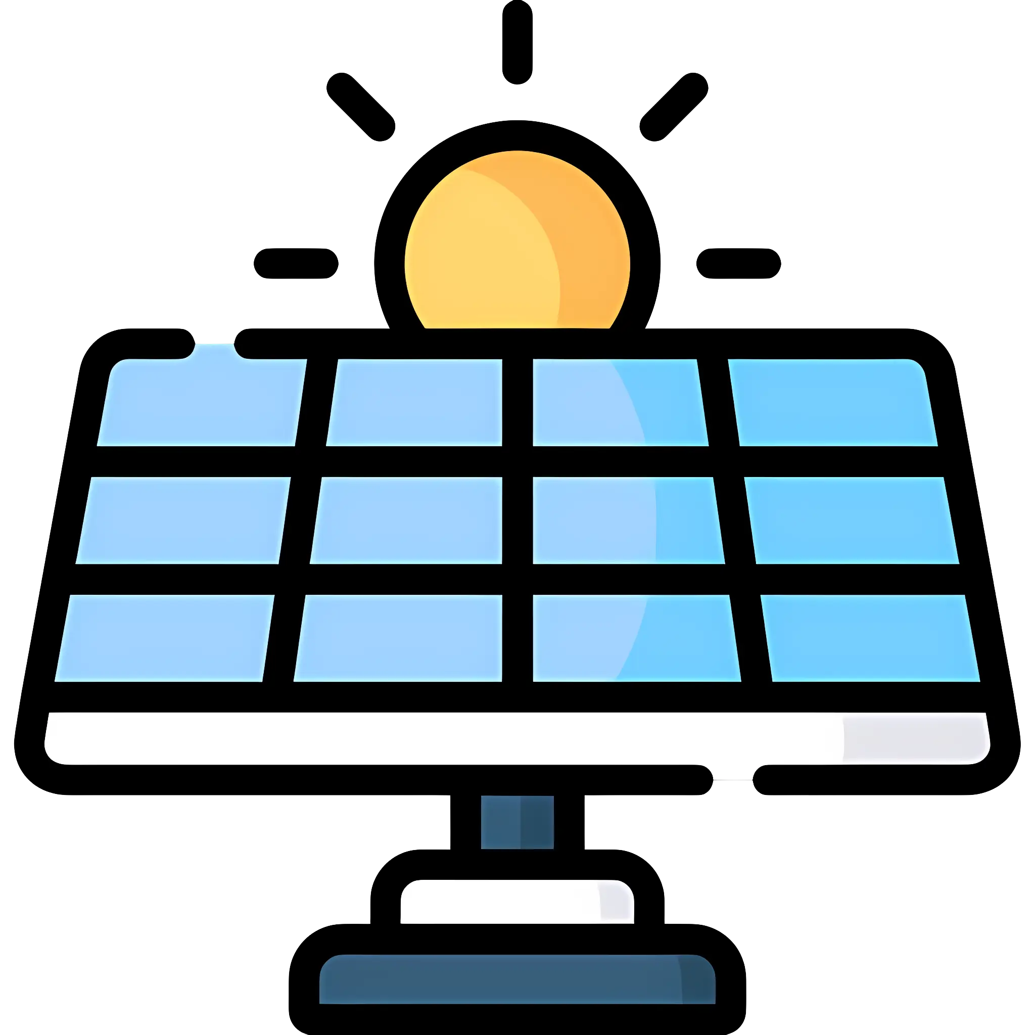 Solar Panel with Sun Icon