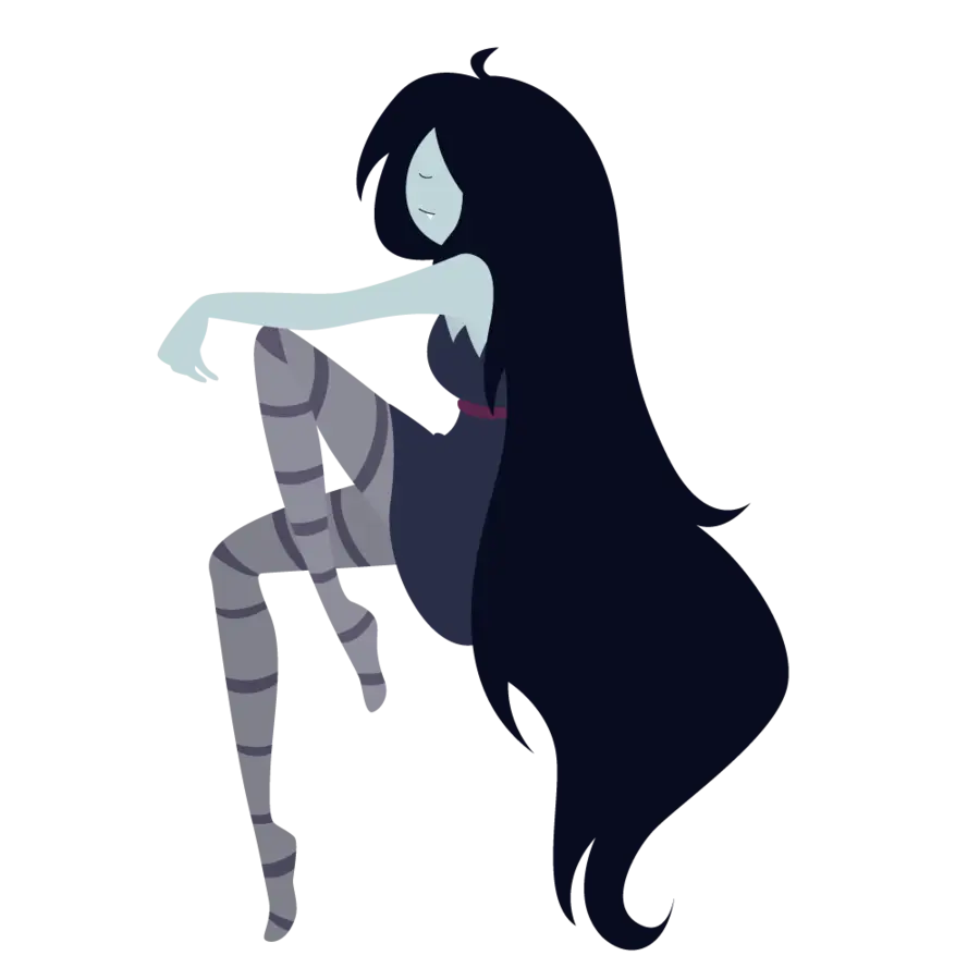 Stylish Cartoon Girl with Long Hair