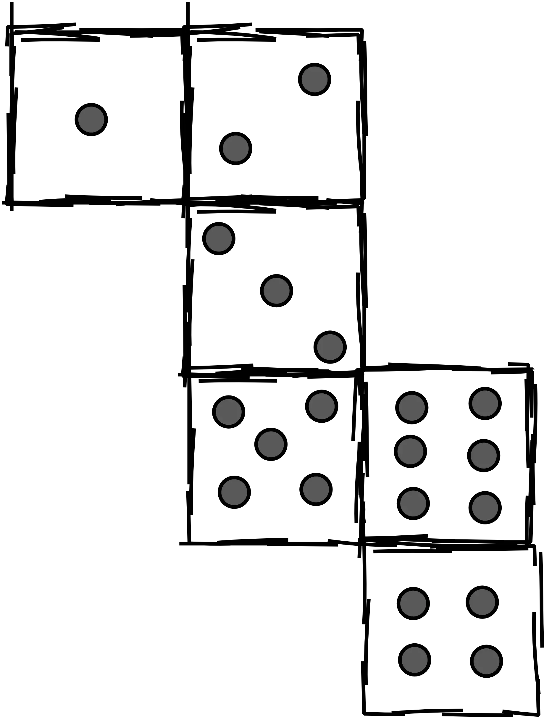 Sketch of Dice with Numbers