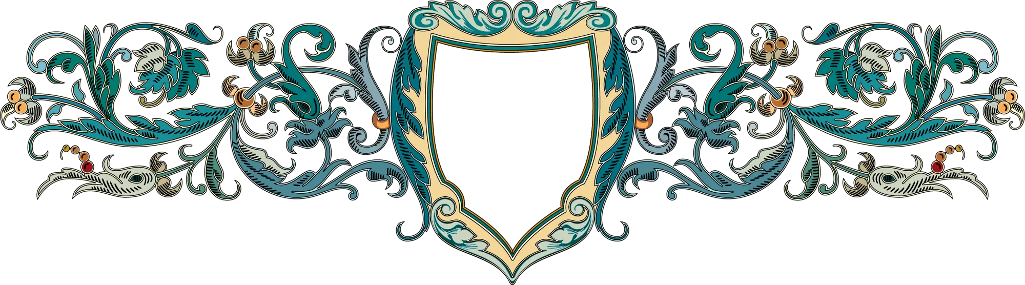 Intricate Ornamental Design with Shield