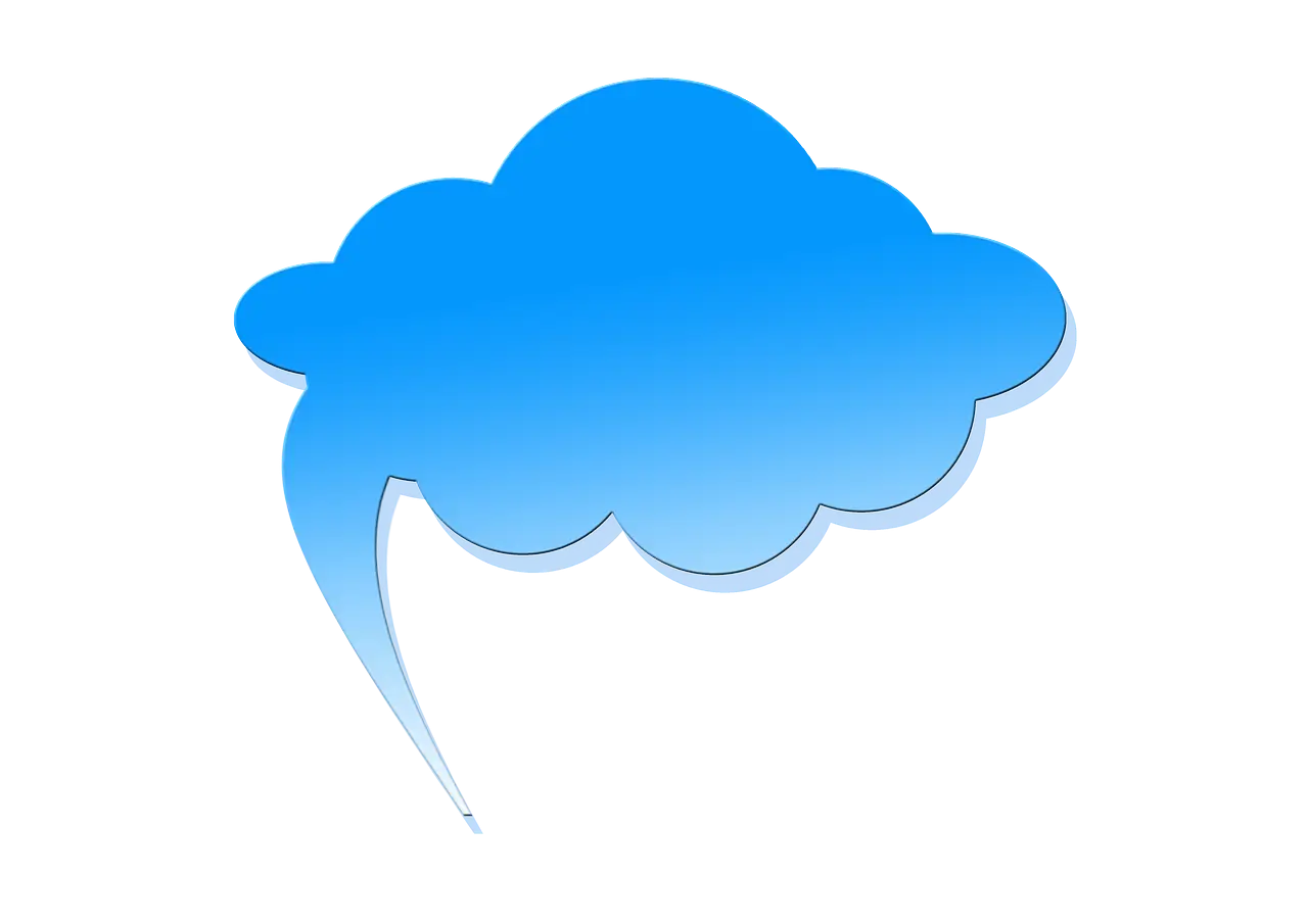 Blue Cloud Speech Bubble Illustration