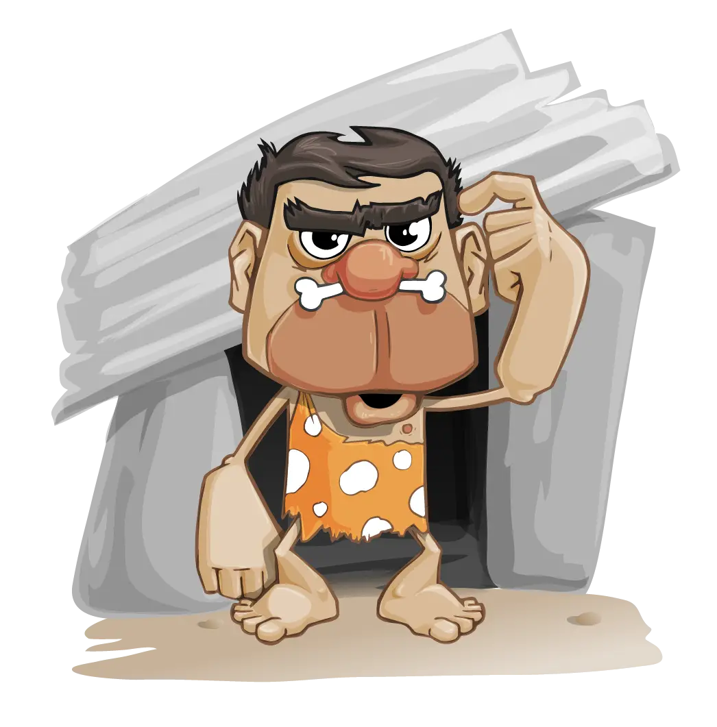 Funny Caveman Cartoon Character