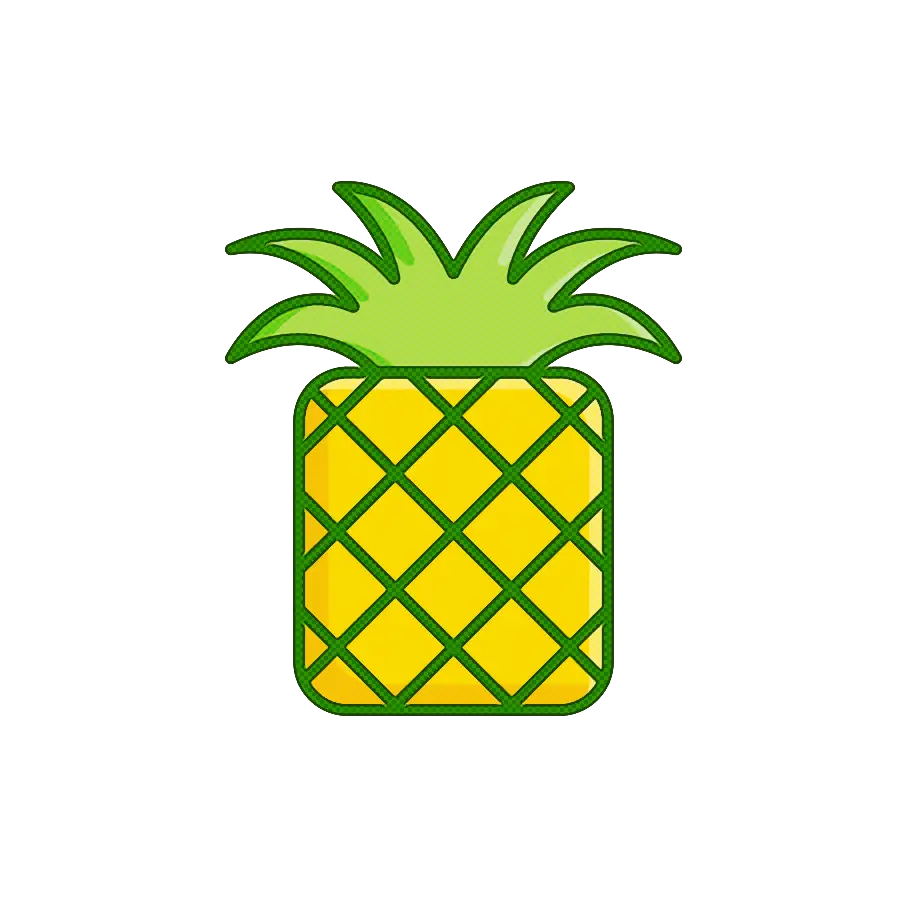 Yellow and Green Pineapple Icon