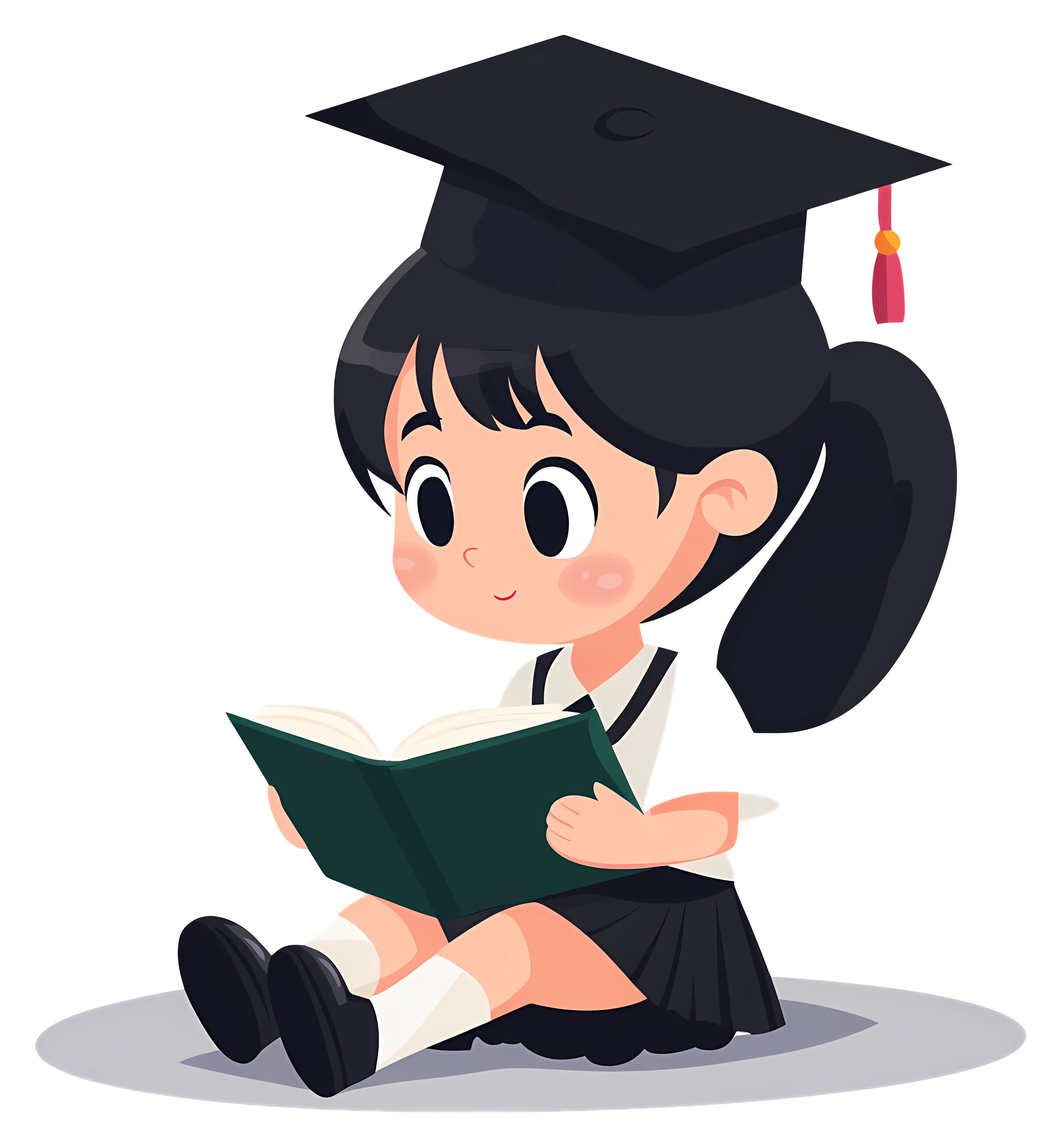 Graduation Girl Reading