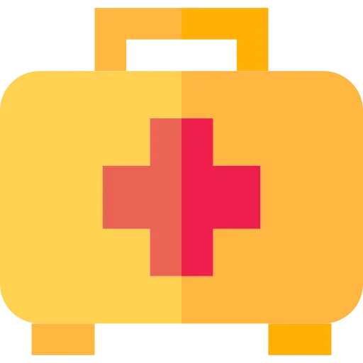 First Aid Kit Icon in Flat Style