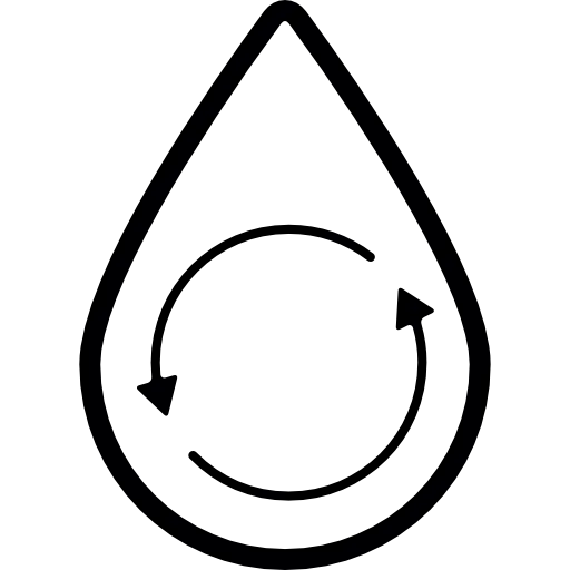 Recycle Water Droplet Symbol with Arrows