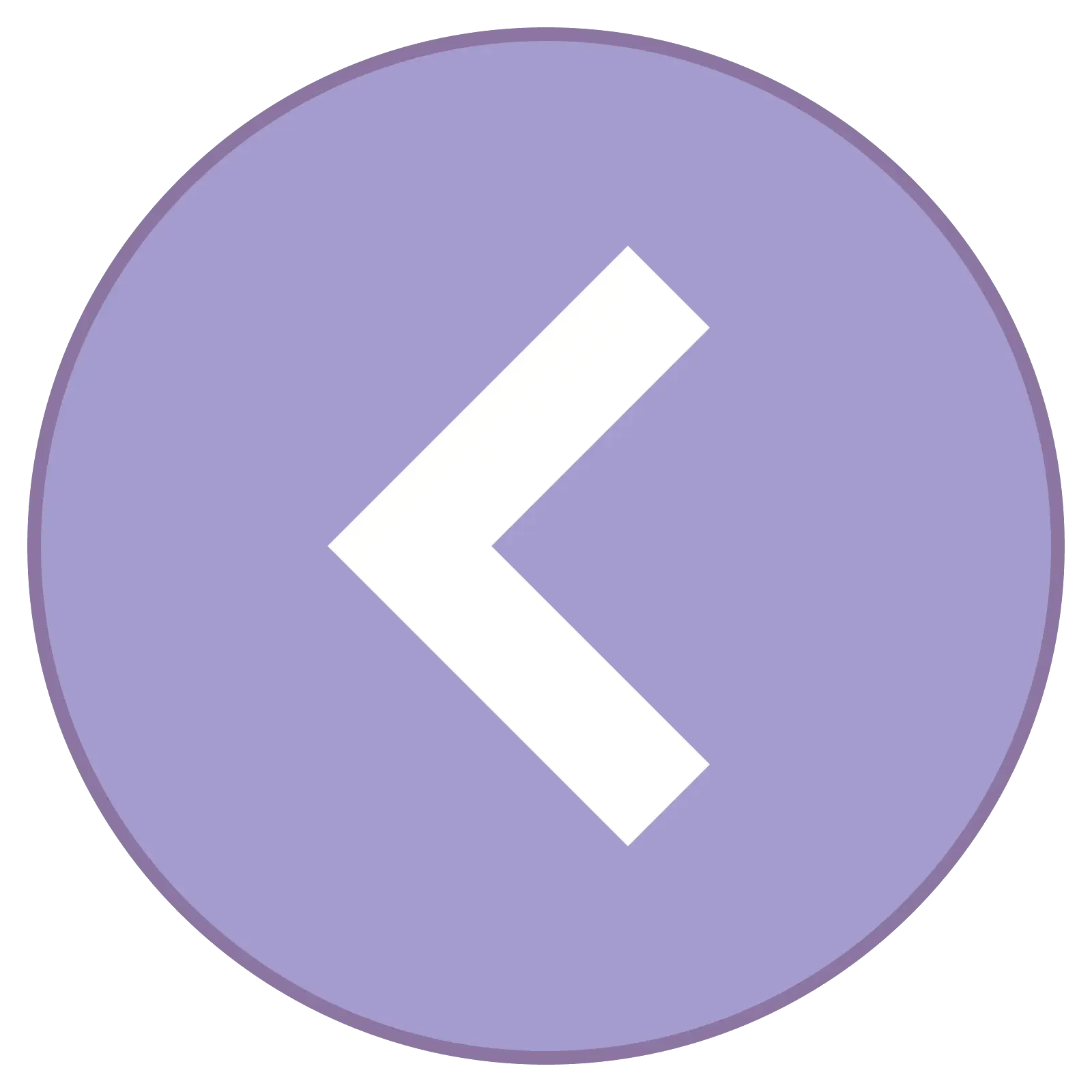 White Left Arrow in Purple Circle
