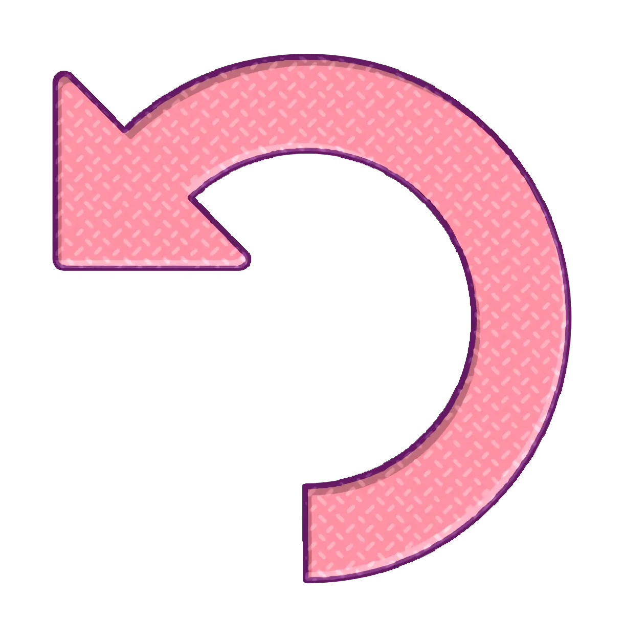 Pink Return Arrow Symbol Design