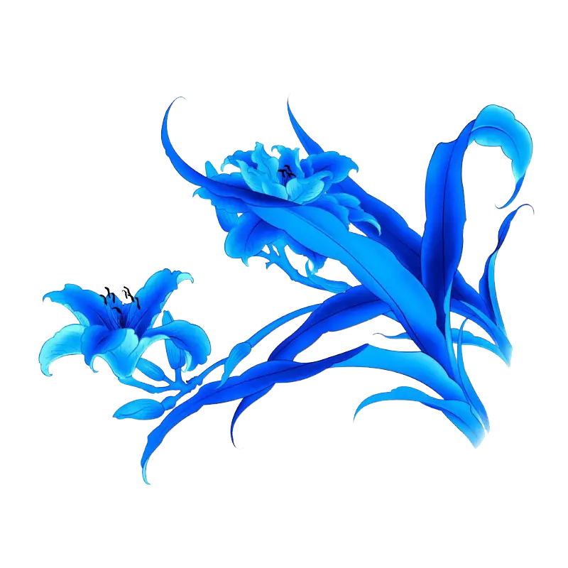 Stylized Blue Flower Illustration