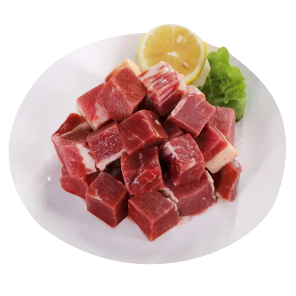 Fresh Raw Meat with Lemon and Lettuce