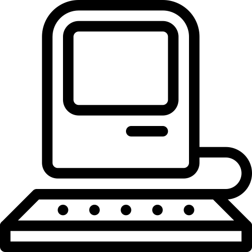 Retro Computer Icon in Minimalist Design