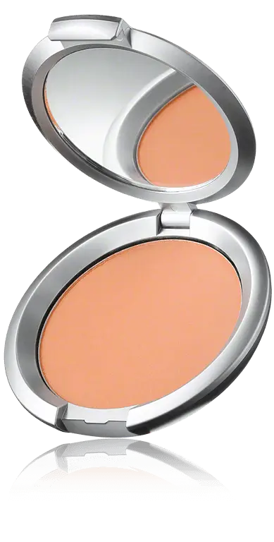 Silver Compact Face Powder with Mirror