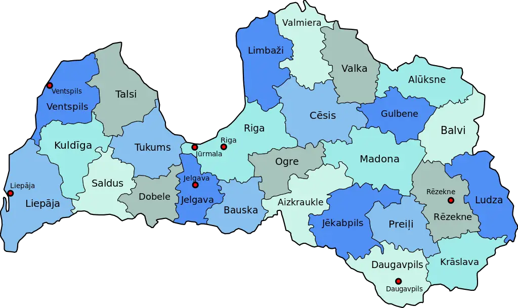 Map of Latvia