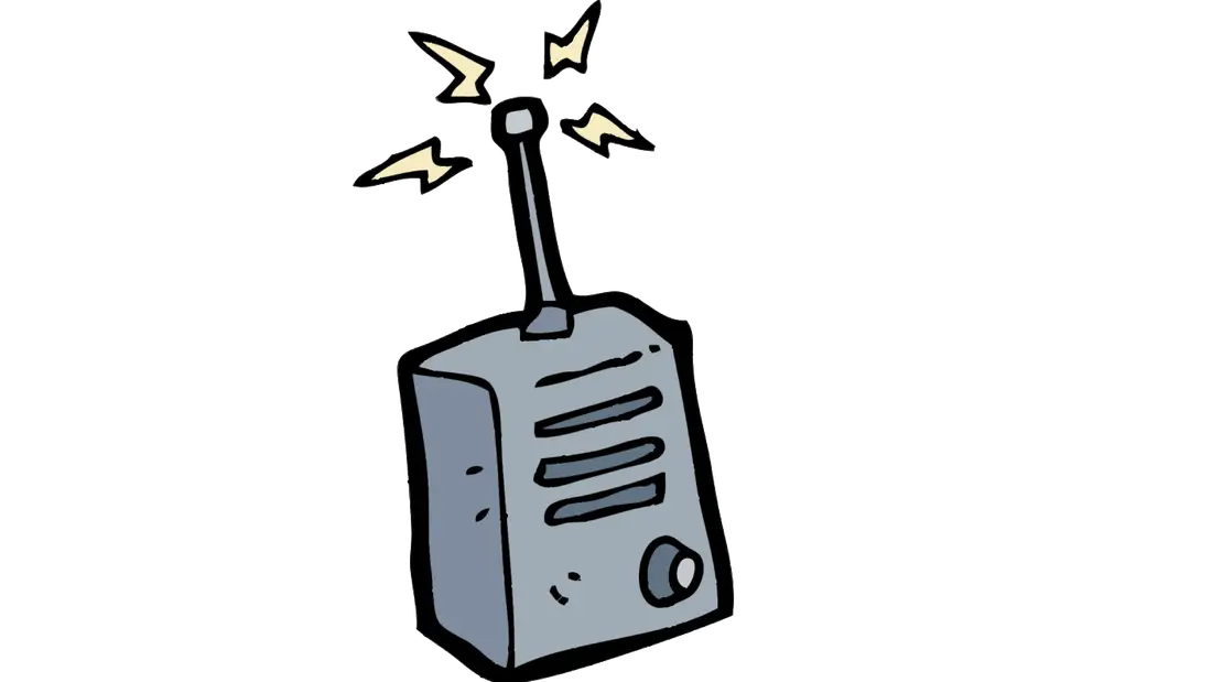 Cartoon Walkie-Talkie with Signal