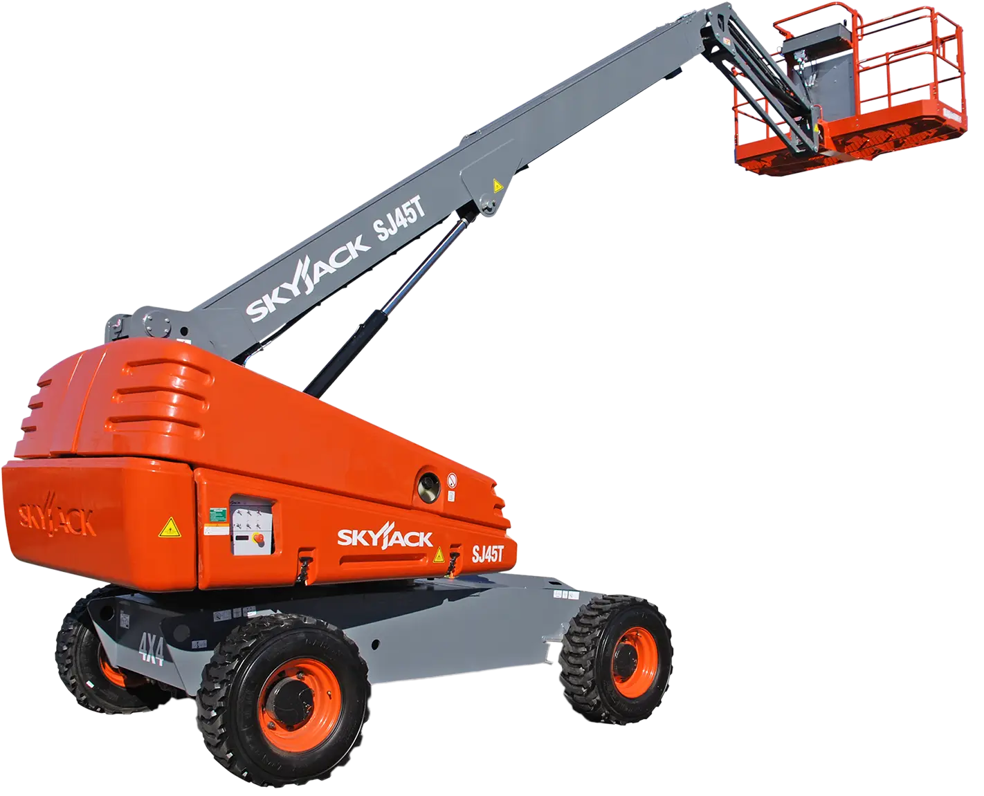 Orange and Gray Boom Lift for Construction