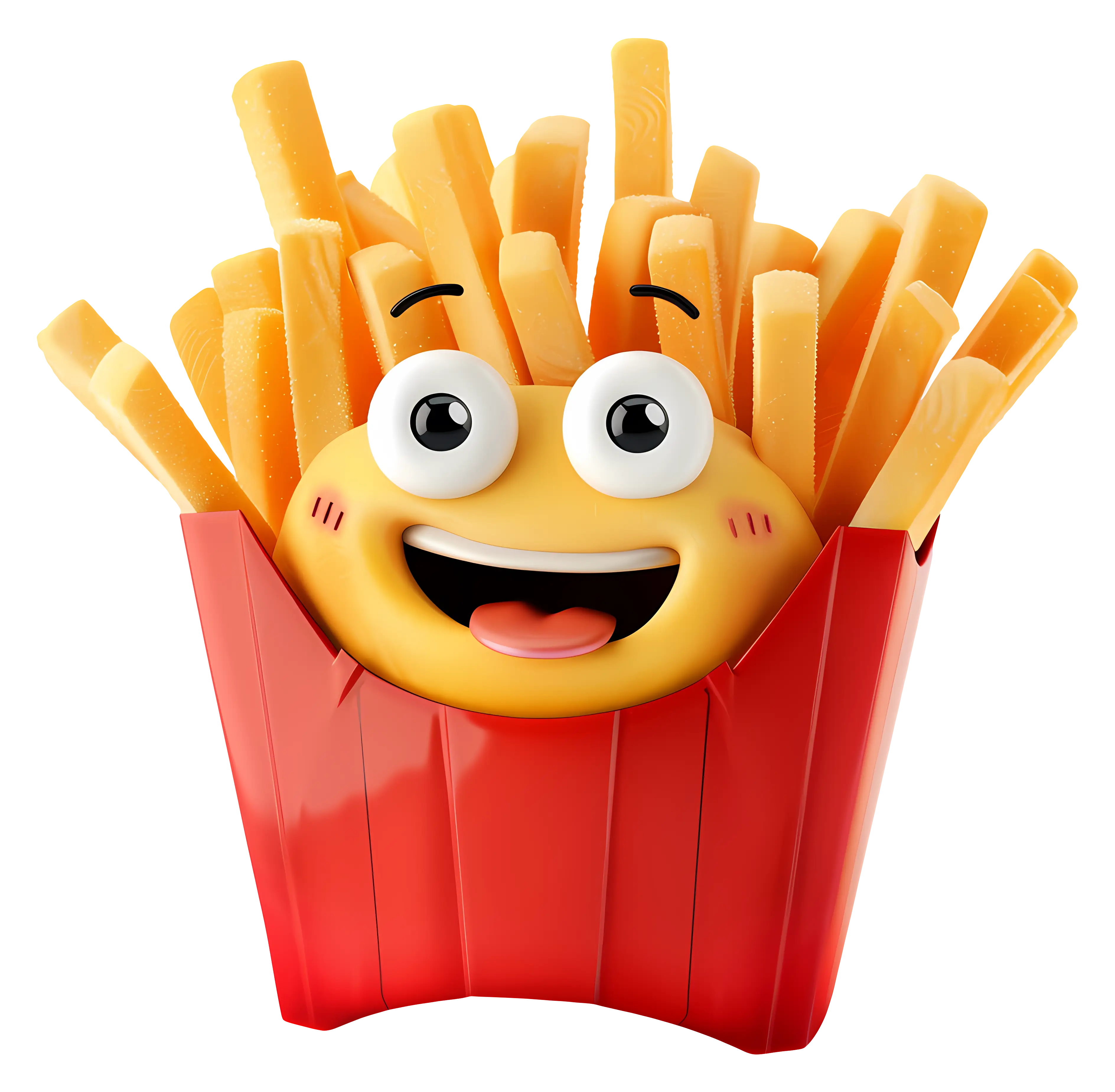 Happy French Fries Cartoon
