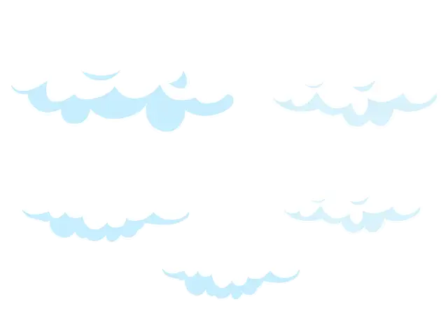 Soft White Cartoon Clouds in the Sky