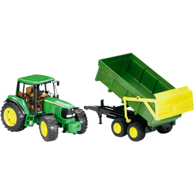 Green Tractor and Trailer Toy