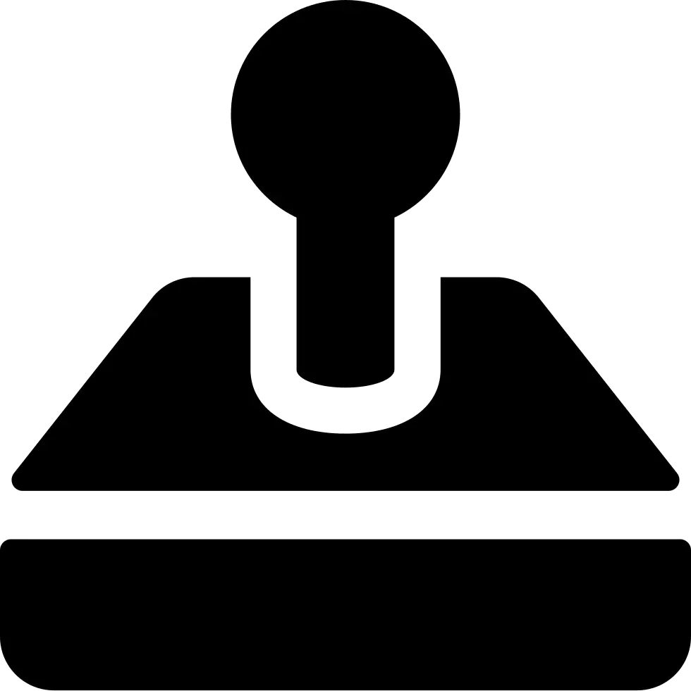 Black Stamp Icon in Minimalist Design