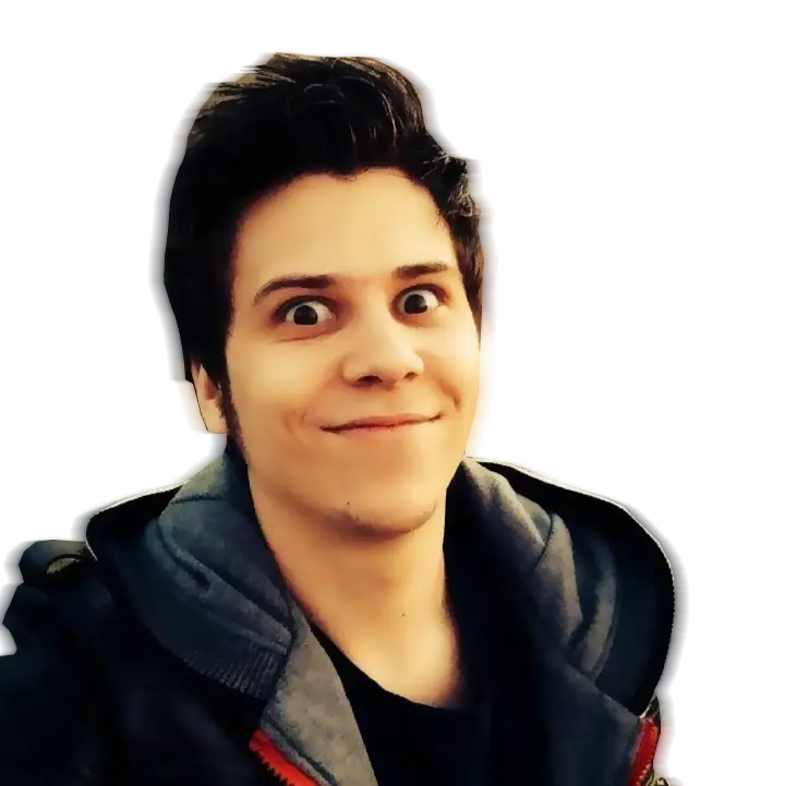 Smiling Man with Wide Eyes