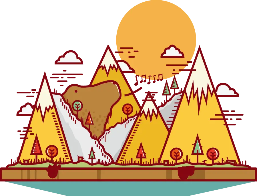 Mountain Landscape with Sun