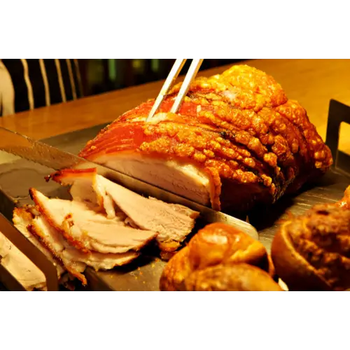 Sliced Roast Pork with Chopsticks