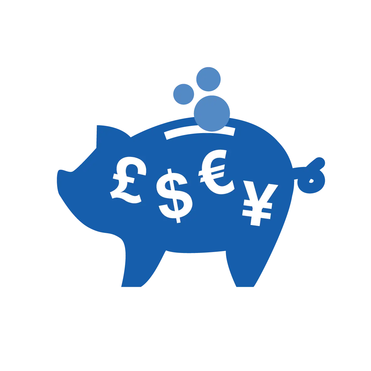 Piggy Bank with Currency Symbols