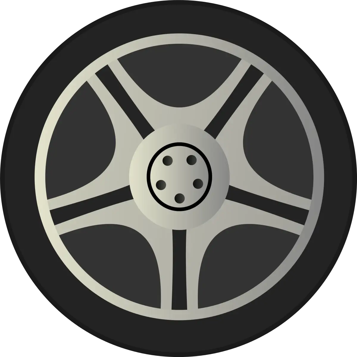 Metallic Tire Rim Illustration