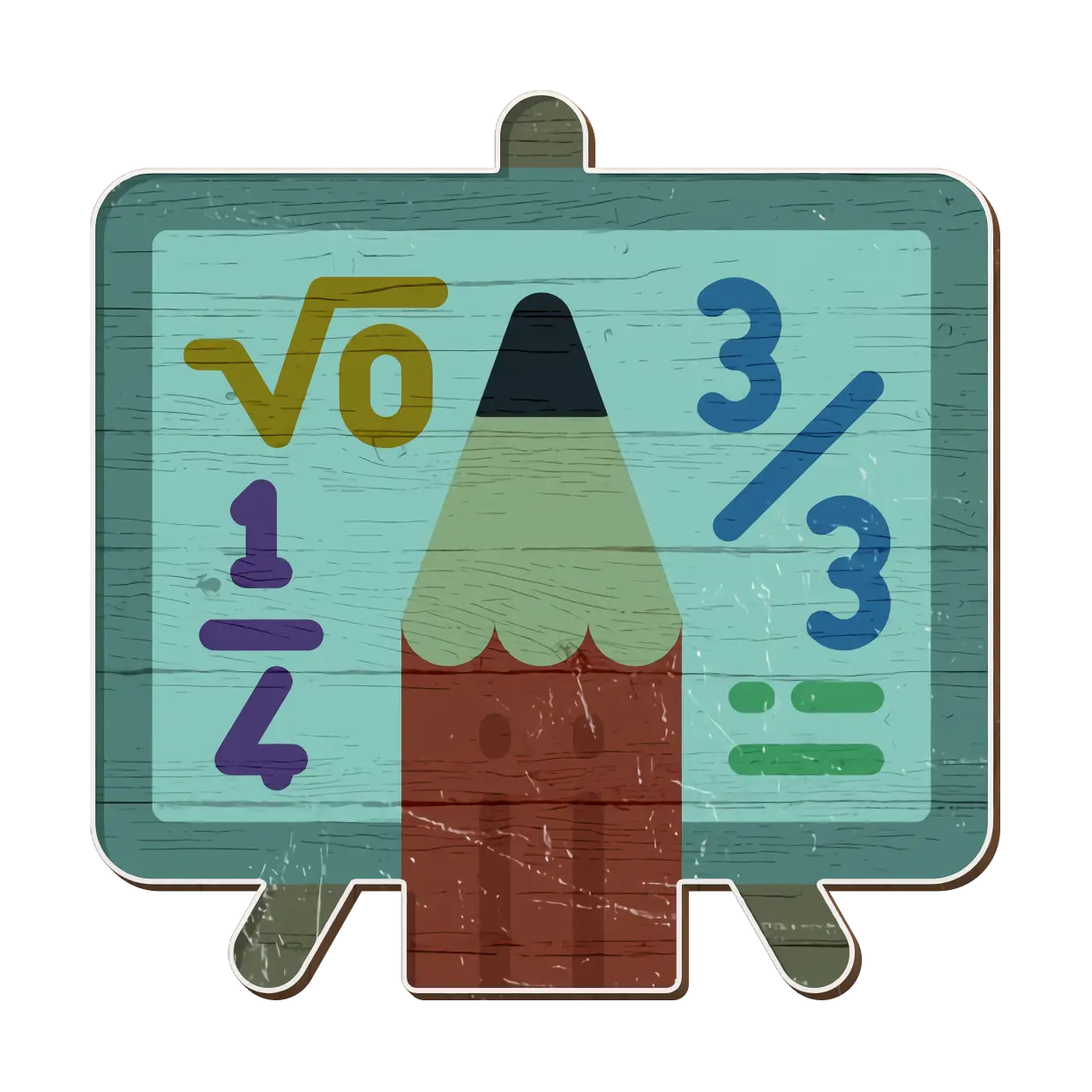 Math Board with Pencil Icon