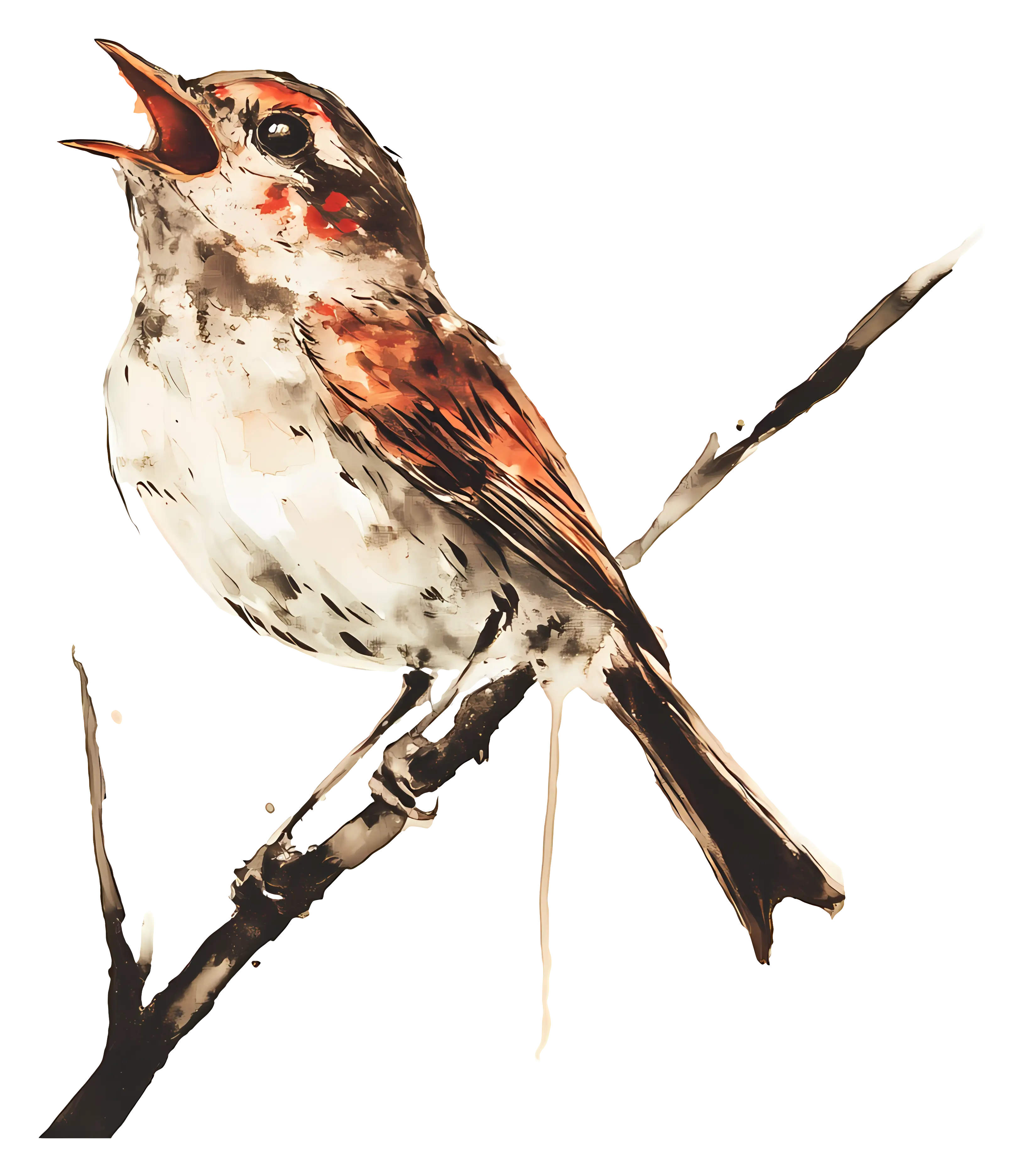 Singing Bird on Branch