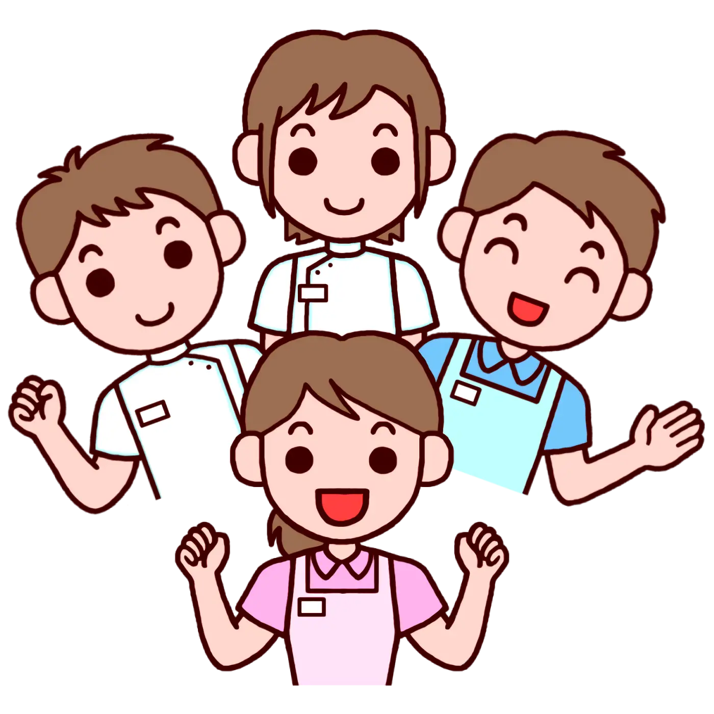 Cartoon Group of Happy People