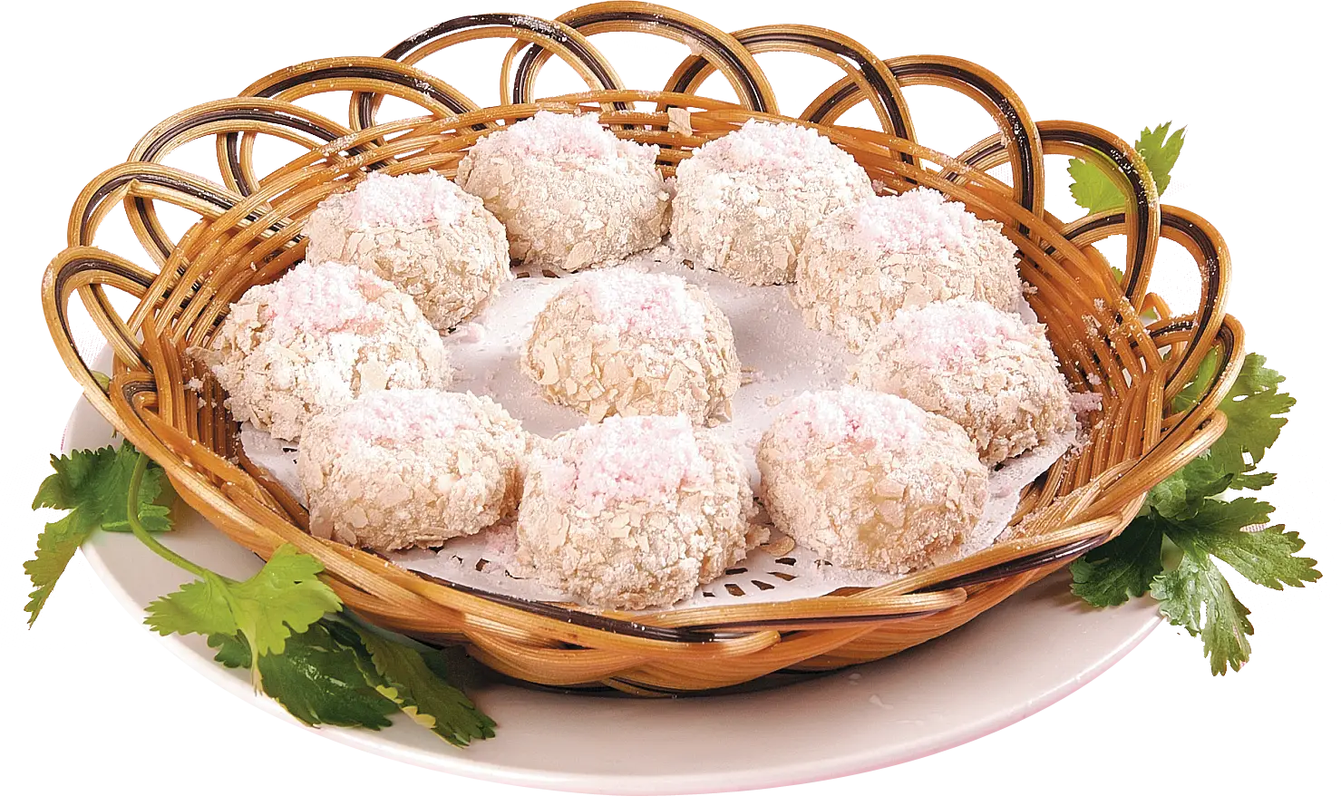 Coconut Cookies in a Basket