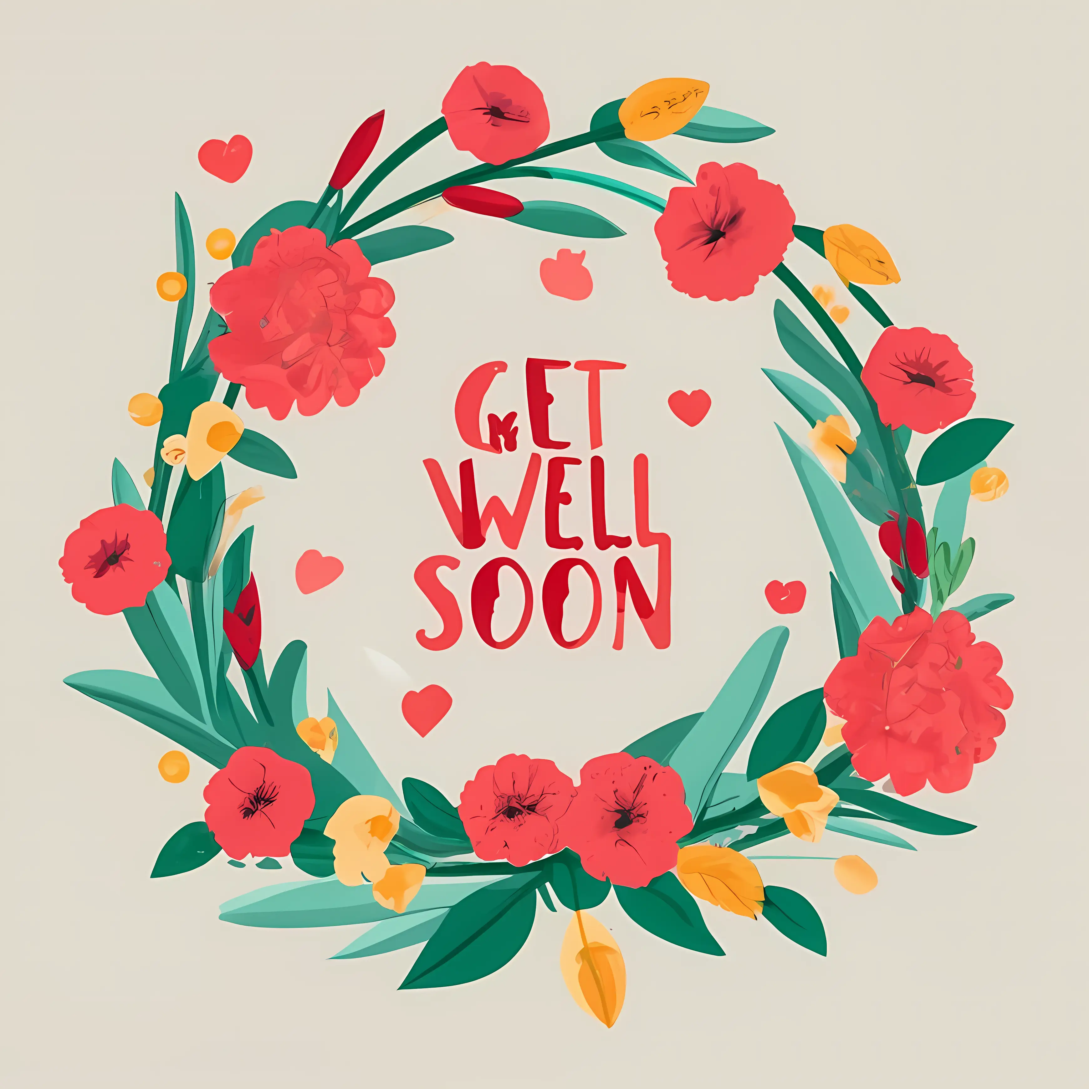 Floral Get Well Soon Wreath Design