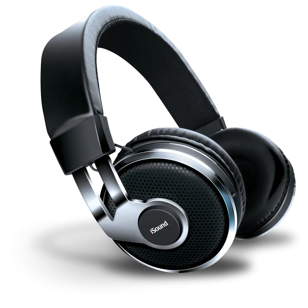 Sleek Black Headphones for Audio Entertainment