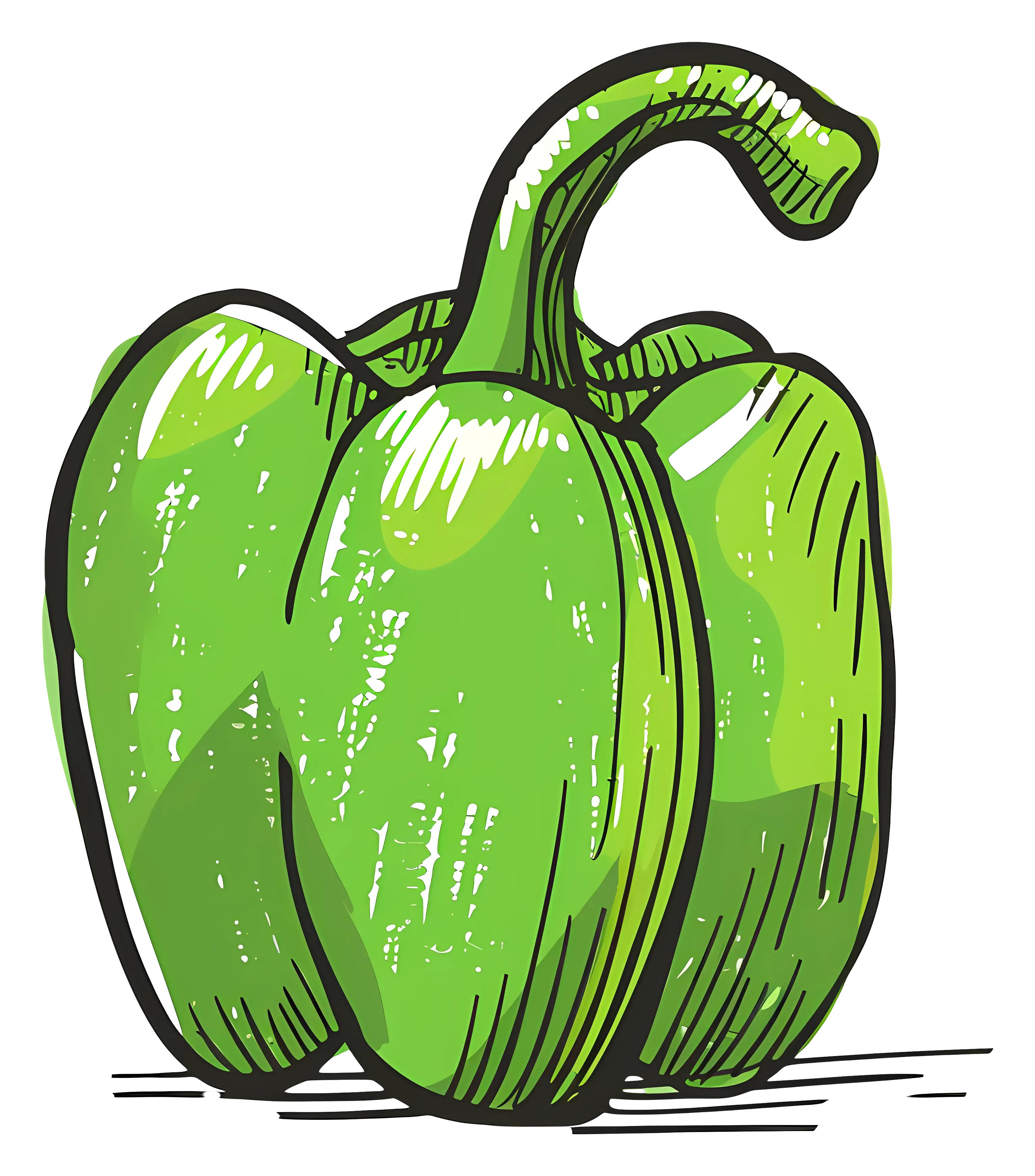 Green Bell Pepper Illustration