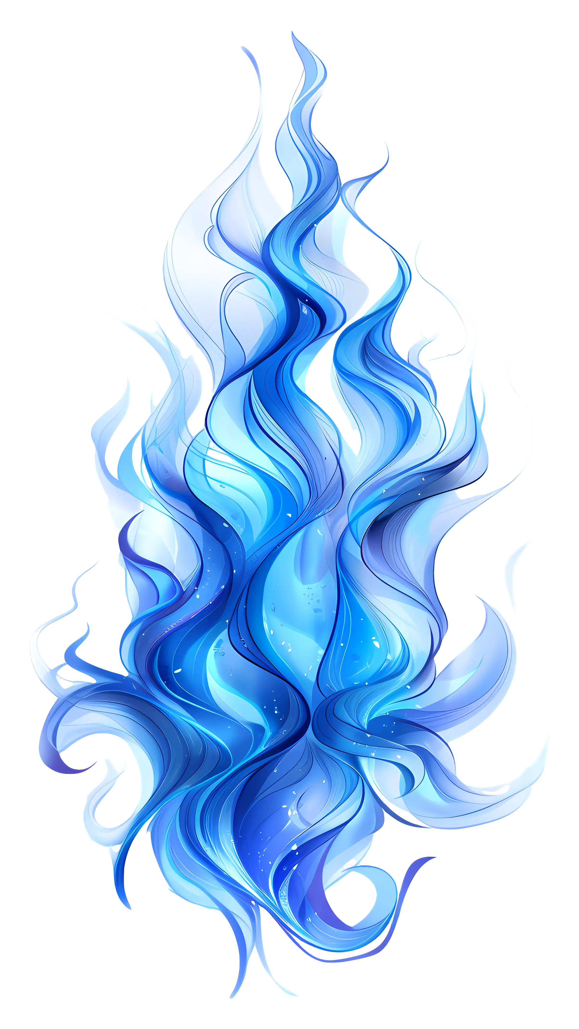 Blue Flame Abstract Illustration