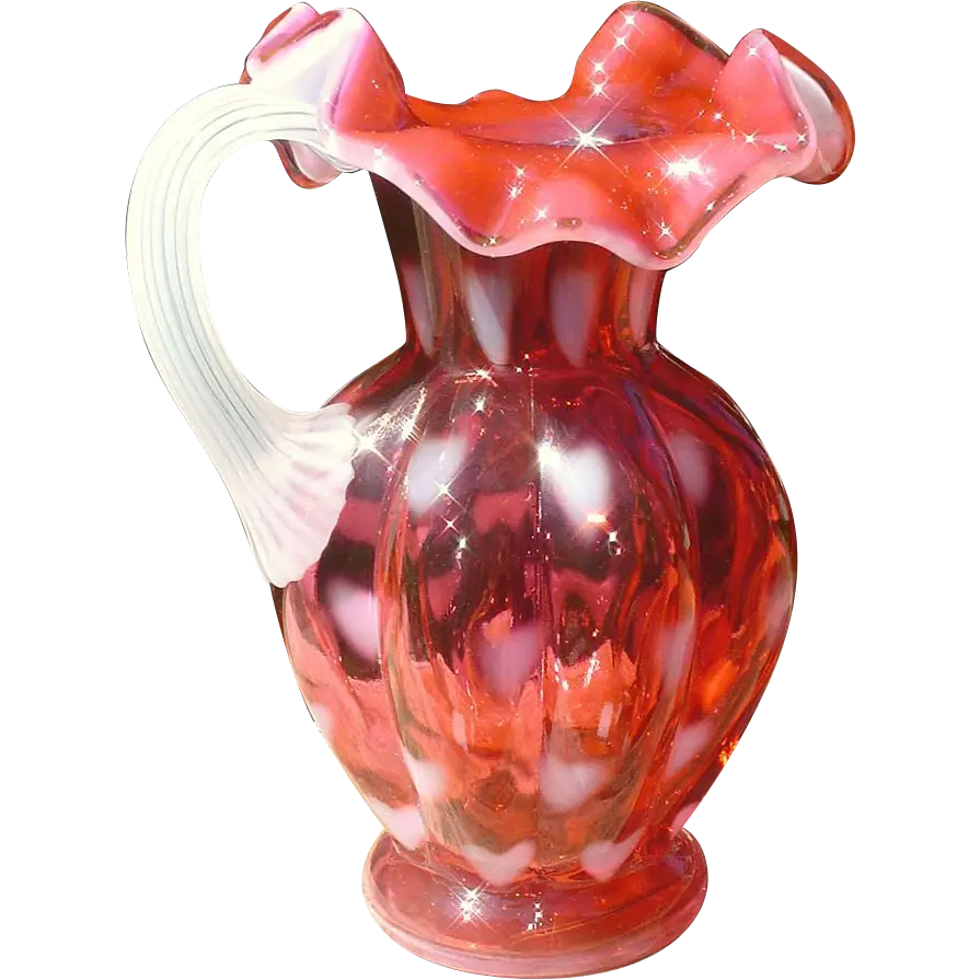 Elegant Red Glass Pitcher Decoration