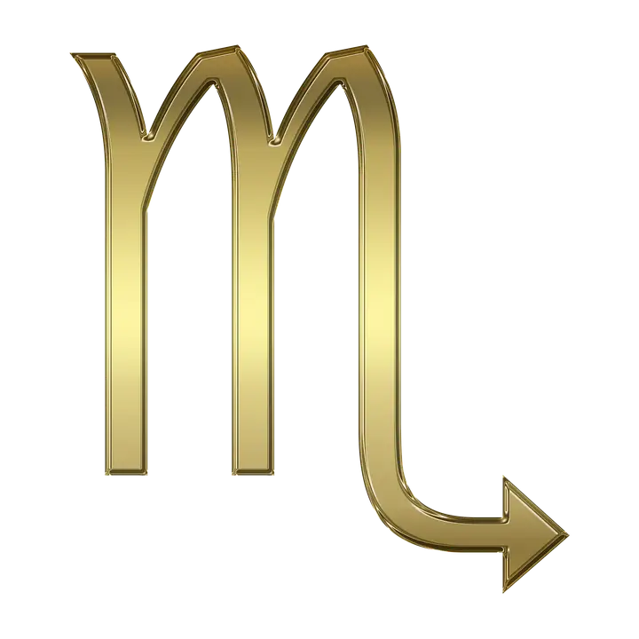 Golden Scorpio Zodiac Sign