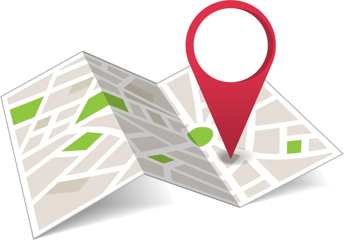 Map with Red Location Pin for Navigation