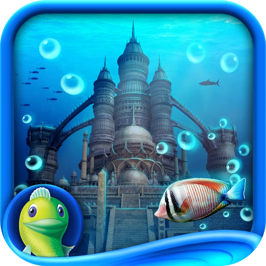 Underwater Castle with Fish Illustration
