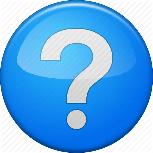 Shiny Blue Circle with Question Mark