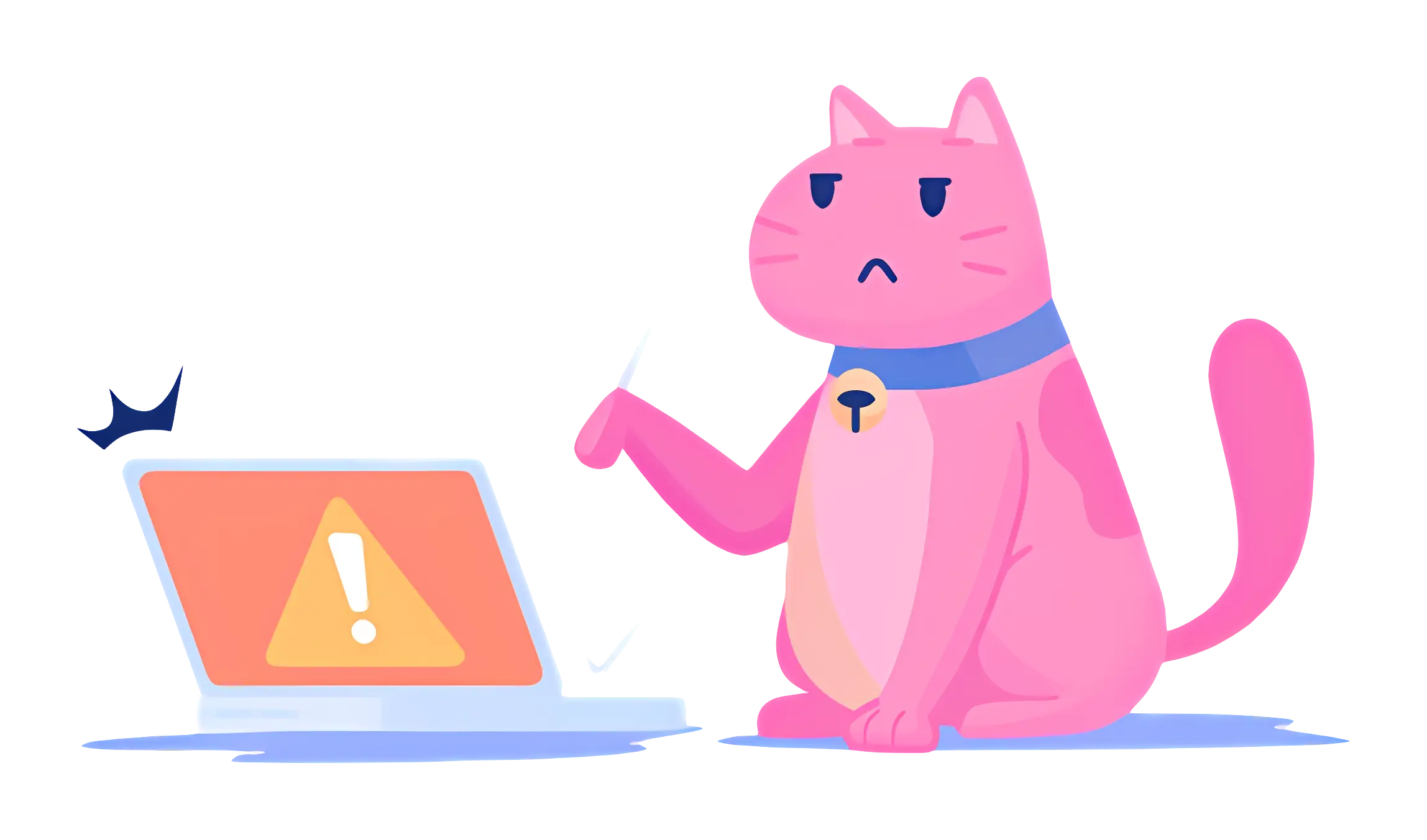 Cat with Computer Error