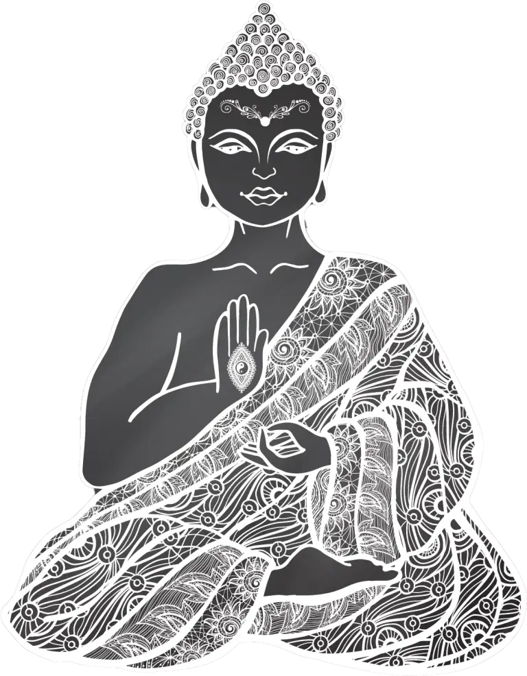 Buddha Illustration in Black and White