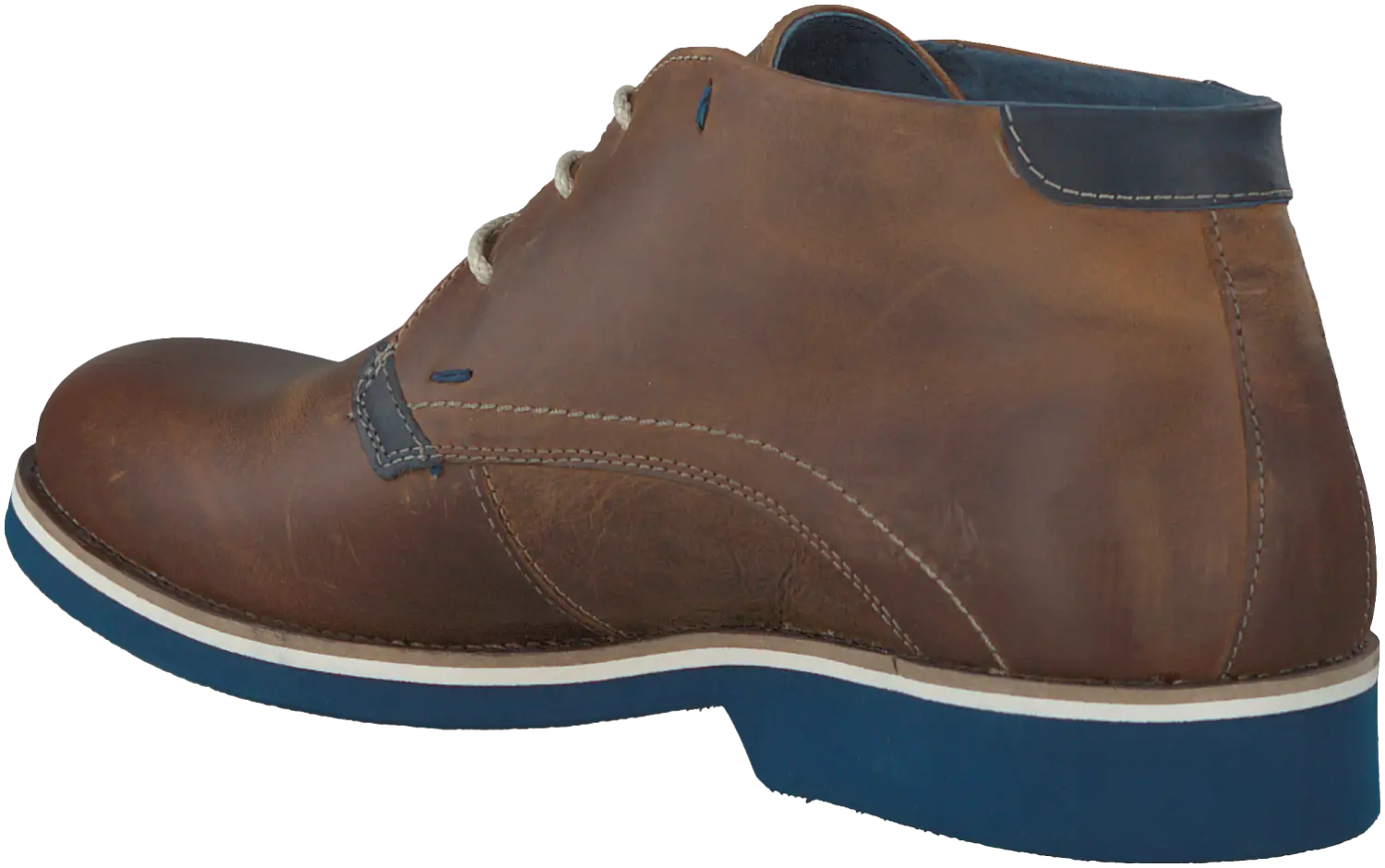 Brown Leather Shoe with Blue Sole