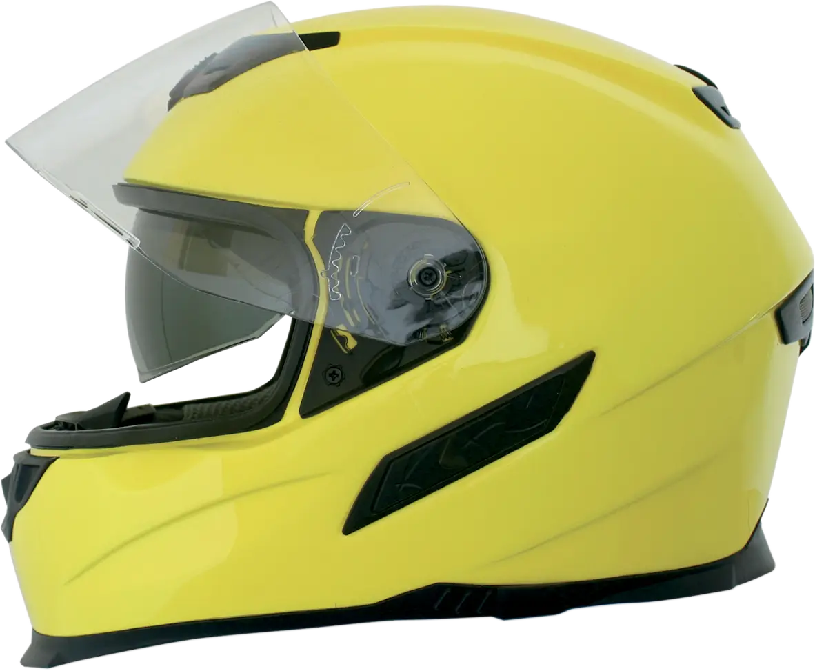 Bright Yellow Motorcycle Helmet with Visor