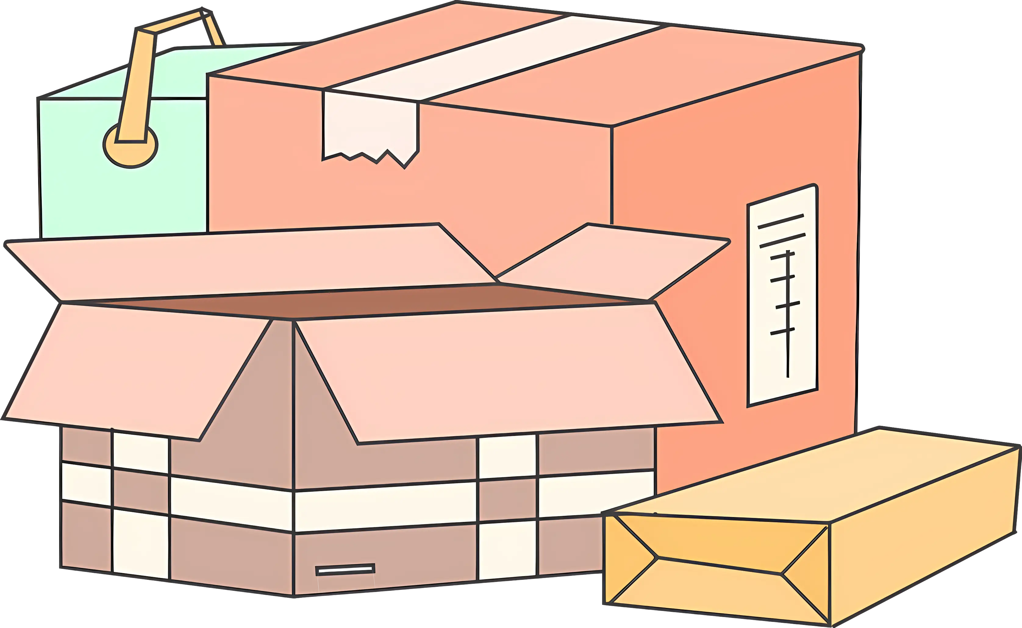 Illustration of Stack of Boxes and Packages