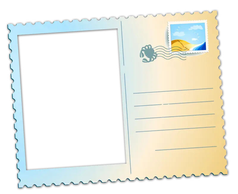 Travel Postcard with Stamp
