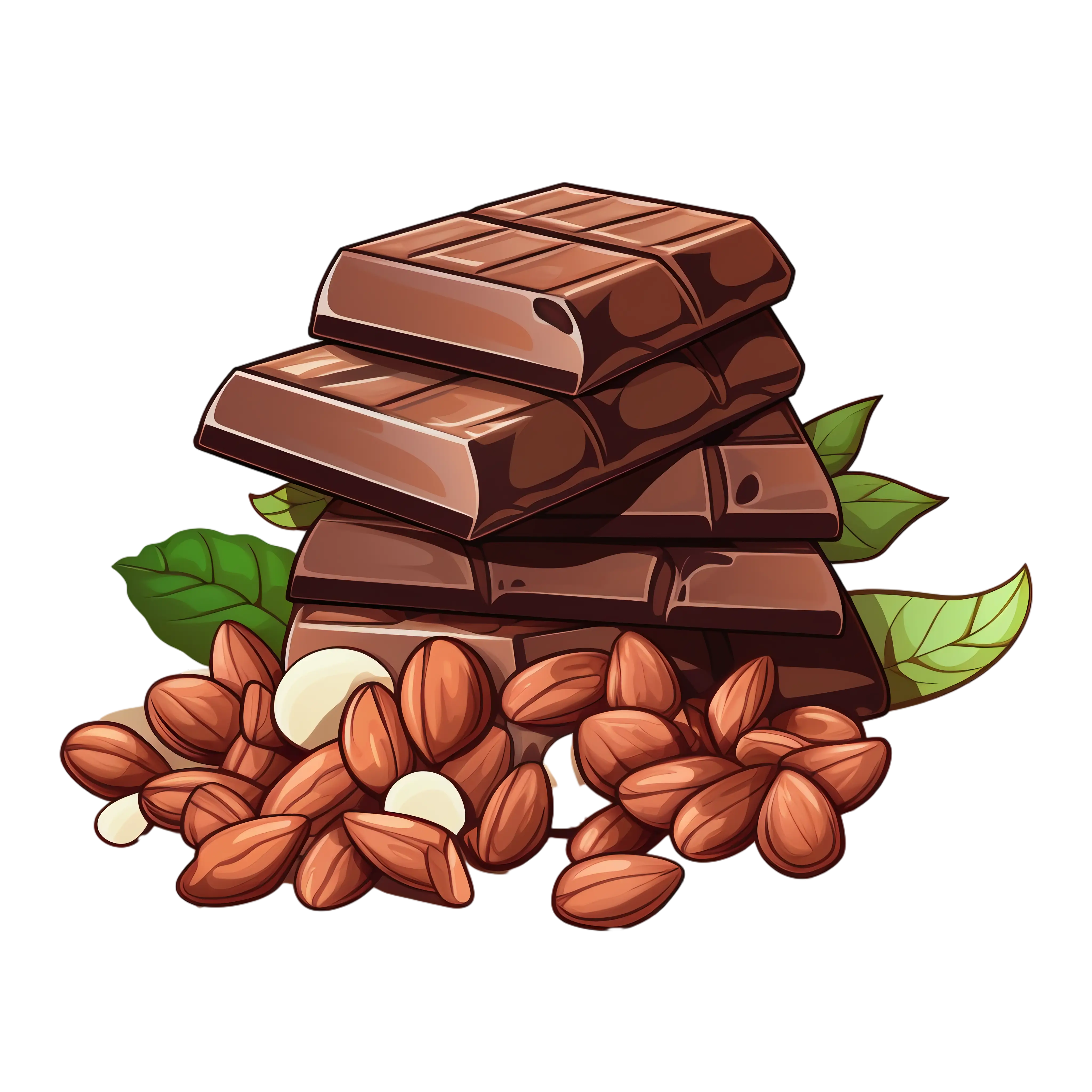 Chocolate Bars with Almonds Illustration